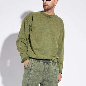 Top qualité bas prix conception Unique confortable hommes sweats nouveauté poids lourd col rond pull sweats - Product Image 4