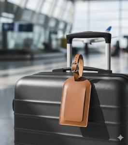 NEWERA 2 Pack Durable Luxury Genuine <b>Leather</b> <b>Luggage</b> <b>Tags</b> Privacy Protected Essential Travel Accessories Suitcases Adventure - Product Image 3