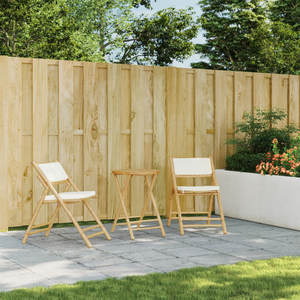 Juego de bistró plegable de bambú de 3 piezas con cojines para entretenimiento al aire libre - Product Image 2