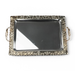 Nueva bandeja de servicio de acero inoxidable de alta calidad, vajilla de forma cuadrada hecha a mano, bandejas de servicio de acero inoxidable al por mayor de lujo - Product Image 5