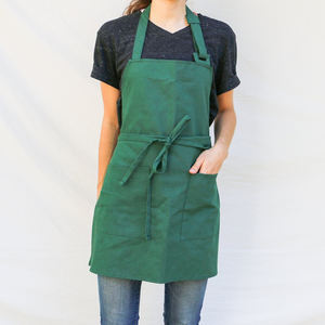 Nouveau design uni lin polyester hommes femmes protection cuisine nettoyage tablier de cuisine logo personnalisé impression tablier - Product Image 1