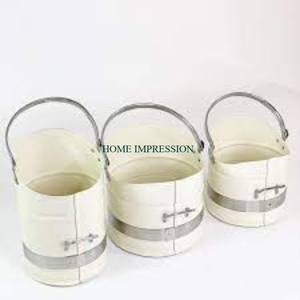 Offre spéciale Seau à charbon moderne en métal avec revêtement en poudre blanc Seau en métal nouveau design Vente en gros Prix bon marché Élégant pour la maison Hôtel - Product Image 5