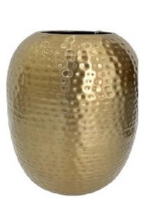 Florero de Metal martillado de piso alto cilíndrico, jarrones decorativos grandes de bronce antiguo, centros de mesa de decoración de boda Nórdica - Product Image 6