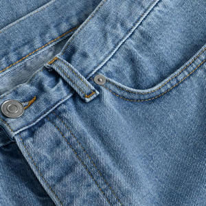 Mode empilé Denim jean pour hommes couleur décoloration preuve respirant léger jean hommes lisière maigre jambe droite Pent - Product Image 5