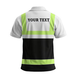 Orange with Black High Visibility Clothing Causal Work Polo Tshirts Safety <b>Security</b> Work Construction Reflective Shirts - Product Image 6