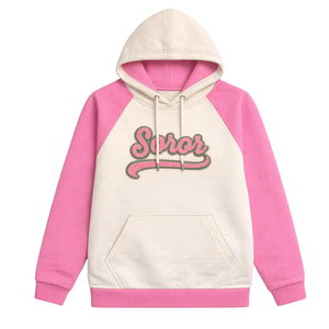 Sweat à capuche à manches raglan en ivoire Sororité grecque Sweat à capuche décontracté élégant pour femmes rose et vert Vêtements de sororité universitaire - Product Image 3