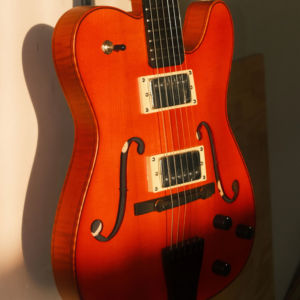 For Violinstyle Customizable Electric Guitar for Type Carved Maple Spruce Top Jazz Hollow <strong>Body</strong> Archtop Ebony - Product Image 1