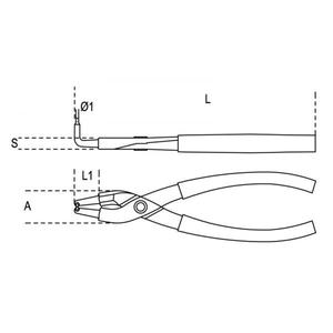 BETA 90° Curved <b>Long</b> <b>Nose</b> Pliers Multi-Pack with PVC-Coated Handles for Elastic Safety Rings with Holes - Product Image 2