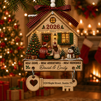 EffiPrint Impression à la Demande : Ornement en Bois Personnalisé avec Étiquette pour Accrocher sur l'Arbre de Noël, le Cheminée ou la Vitrine