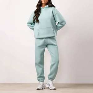 Conjunto largo de 2 piezas de gran tamaño para mujer, chándal de algodón 100% de invierno sólido, Jersey holgado, conjuntos de ropa deportiva para gimnasio - Product Image 5