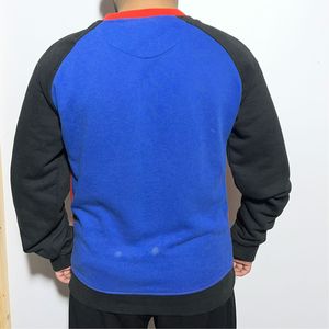 Sweat-shirts pour hommes, impression personnalisée, coupe ajustée décontractée, col rond, manches raglan longues, couleur unie tendance, tissu French Terry, couleur contrastée - Product Image 4