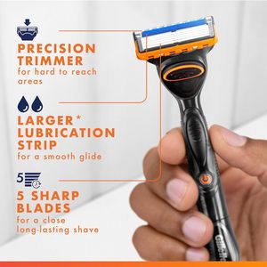 Repuestos de Cuchillas para Afeitar Gillette Fusion5 Power para Hombre, 6 Cartuchos, Banda Lubricante Más Grande, Recortador de Precisión, Maquinilla de Afeitar de 5 Cuchillas - Product Image 5