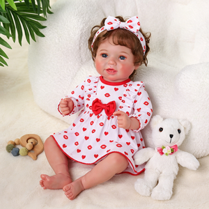 Poupées reborn Babeside Vead de 20 pouces, cadeau de la Saint-Valentin pour filles, tête en vinyle, membres en tissu, corps réaliste, poupée bébé réaliste - Product Image 4