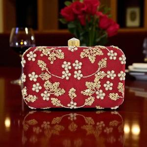 Multi Color Embroidered Floral <b>Clutch</b> Handbag for Indian Wedding & <b>Bridesmaids</b> Gift Party Favor for Her Lock System Purse Mayra - Product Image 1