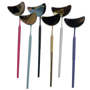 Forma de media luna multicolor profesional de acero inoxidable logotipo personalizado lupa inspección de pestañas espejo duradero - Product Image 1