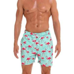 กางเกงขาสั้นชายหาดของผู้ชายผ้าโพลีเอสเตอร์พิมพ์ลายหลวมสำหรับฝึกซ้อม - Product Image 4