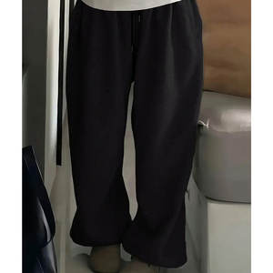 Pantalones Deportivos Holgados de Invierno para Mujer, Cintura Alta, Frente Plano, Estilo Jogger, Casuales, Ajuste Holgado, 100% Algodón - Product Image 4