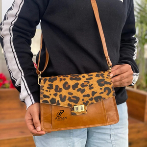 Nouveau Style occidental imprimé Animal fourrure cuir sacs à bandoulière de haute qualité à la mode véritable fourrure animale cuir fronde côté sacs à main - Product Image 1