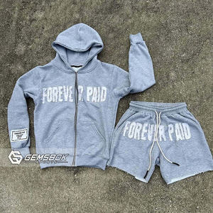 Sweat à capuche vintage brodé unisexe personnalisé 100% coton Streetwear lourd pour l'hiver - Product Image 4