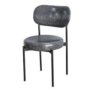 Modern Minimalist Faux Leather <b>Dining</b> <b>Chair</b> with Iron Frame for Living Rooms GA68037 - Product Image 1