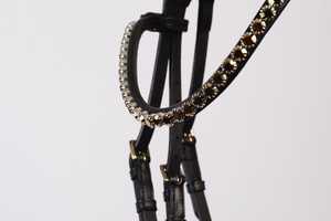 Handmade Luxury Horse Leather Bridle <b>Crystal</b> Brow Band Patent Noseband with Customization <b>Top</b> Indian Supplier's Durable Product - Product Image 5