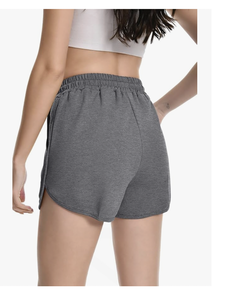 Wholesale Bangladesh Women's Casual Sweat <b>Shorts</b> Curvy Hem Cotton Lounge <b>Shorts</b> Drawstring Jersey Athletic Workout <b>Shorts</b> OEM - Product Image 2