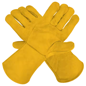 Guantes de soldadura de cuero dividido de piel de vaca de alta resistencia Guantes de seguridad de protección personal Características resistentes a chispas ignífugas para - Product Image 6