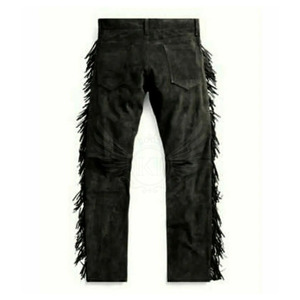 Pantalon en daim et cuir de couleur unie pour l'extérieur Pantalon en cuir pour hommes Vente à chaud Pantalon en cuir - Product Image 2