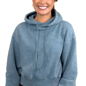 Sweat à capuche délavé à l'acide pour femmes, vêtements de rue, vente en gros à bas prix, pull lourd à capuche, service OEM - Product Image 5