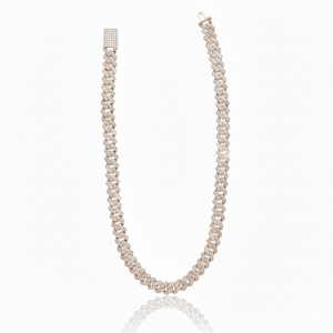 Collier chaîne cubaine personnalisée en argent 925 plaqué rhodium 8 mm 20 pouces avec diamants en moissanite, bijoux hip-hop glacés, cadeau unisexe - Product Image 1