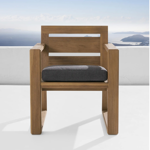 El sillón para relajarse está hecho de madera de teca ecológica con un diseño simple, moderno y duradero. - Product Image 6