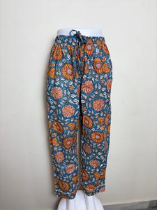 Women Cotton Printed Pajama Pants <b>Yellow</b> Tropical Design Ladies Cotton Lounge Pants with Bird Print <b>Yellow</b> Women Casual - Product Image 5