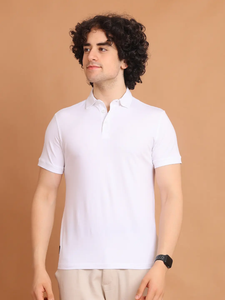T-shirt à manches courtes pour hommes de la meilleure qualité pour col polo 100% coton Confortable Essential Casual Wear pour le travail et les sorties sociales - Product Image 2