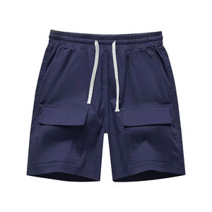 Short d'entraînement décontracté pour homme avec logo Short de gym en spandex tricoté Style respirant à séchage rapide Motif solide en tissu de polyester - Product Image 2
