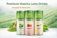 Bebida de Matcha al Por Mayor, Marca Privada, 250 ml, Sin Azúcar, 100% Pura, Lata de Aluminio, Latte de Matcha Natural, Muestra Gratis, Diseño Gratis