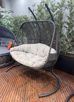 Chaise pivotante Double avec support pour jardin intérieur et extérieur, hamac de Patio au Design moderne de qualité Exclusive
