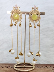 ต่างหูโมนาลิซ่า คัตติ้งสโตน คัชเมรี เหมาะสำหรับงานแต่งงาน งานเลี้ยง ดีไซน์สวยงาม คุณภาพพรีเมียม น้ำหนักเบา - Product Image 5