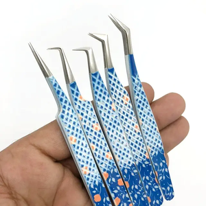 Pinzas de pestañas con punta de fibra de etiqueta privada, pinzas de extensión de pestañas con volumen de punta de fibra con logotipo personalizado - Product Image 4