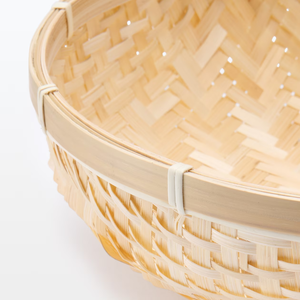 Cesta de bambú redonda básica, accesorios elegantes, organizador de frutas y verduras, cuenco de panadería, almacenamiento mínimo, decoración Vintage rústica - Product Image 2