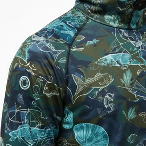 Camiseta de Pesca con Capucha de Secado Rápido UPF50 de Alta Calidad Personalizada OEM, Camiseta Deportiva Transpirable de Manga Larga de Poliéster y Elastano - Product Image 6