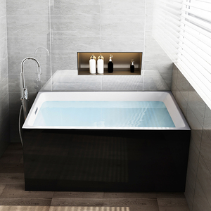 1100/1200/1300mm nhỏ bồn tắm freestanding Acrylic ngâm vuông với Chrome cống ống cupc chứng nhận - Product Image 3