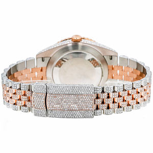 Reloj de Lujo para Hombre, Estilo Antiguo, con Moissanita, Diamantes, Cuarzo, Acero Inoxidable, Correa Fácil de Ajustar, para Bodas y Fiestas - Product Image 6