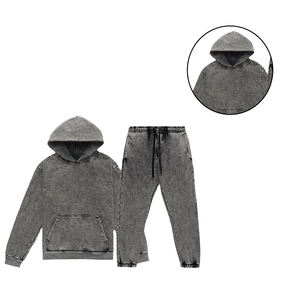 Survêtement de pull délavé à l'acide de haute qualité pour hommes tarif de gros de vêtements de jogging d'hiver écologiques - Product Image 4