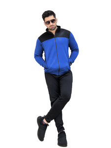 Conjunto de chándal de dos piezas para hombre con cremallera completa chaqueta de cuello alto y pantalones ajustados para correr ropa deportiva informal traje de entrenamiento de gimnasio - Product Image 2