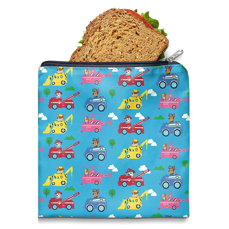 Herbruikbare Wasbare Lunch Rits Tas Voor Student En Volwassen Food Sandwich Frietjes Burger Snackzak