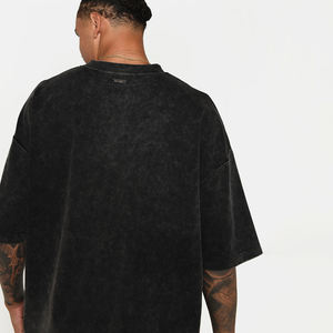 เสื้อยืดผู้ชายสไตล์วินเทจ ปี 2026 ผ้าฝ้าย 100% คุณภาพสูง แบบเรียบ ไม่มีโลโก้ สั่งทำได้ ลวดลายซีดจาง ทรงโอเวอร์ไซส์ ล้างสีแบบแอซิด - Product Image 4