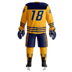 Conjuntos de Uniformes de Hockey sobre Hielo 100% Poliéster, Transpirables y que Absorben la Humedad, Colores Personalizados - Product Image 5