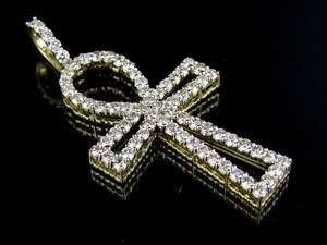 Pendentif Ankh Chrétien au Design Populaire Personnalisé avec Diamant Moissanite Plaqué Or Argenté Bijoux Religieux pour Hommes - Product Image 5