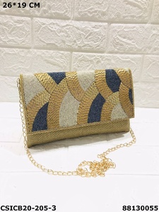 Designer Handcrafted Jute Evening Ladies Clutch <b>Bag</b> Exquisite Stone Purse Resin <b>Wedding</b> Party Elevate Your Style Fashion - Product Image 4