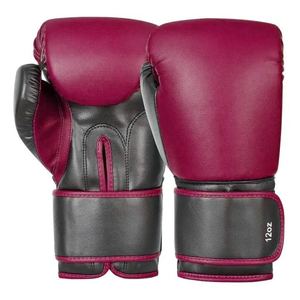 Guantes de boxeo de entrenamiento de cuero sintético profesional con correa de muñeca ajustable con cordones dedo completo al por mayor - Product Image 6